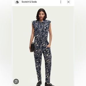 Scotch & Soda floral utility jumpsuit